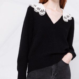 Sandro Paris Poplin collar sweater